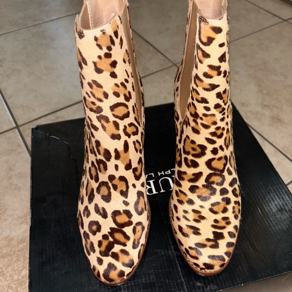 Ralph Lauren Tan Leopard Print Ankle Boots - Picture 8 of 12